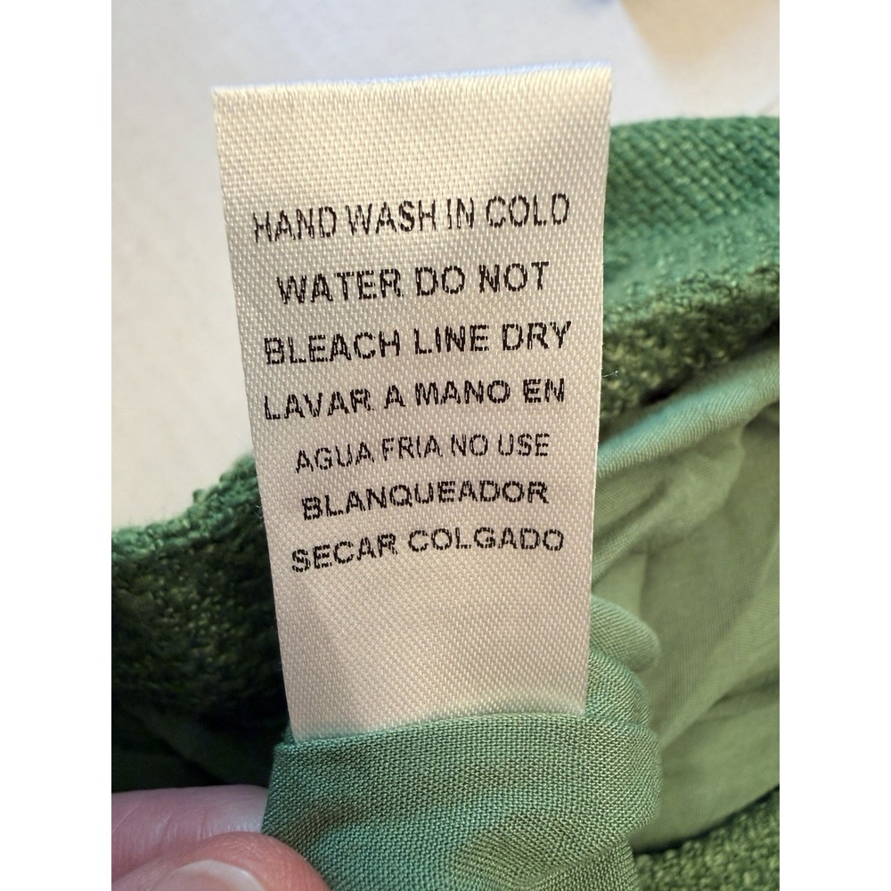 NWT Entro Women's Large Tweed Front Pocket Wide Leg Pant Bright Green 28" Inseam - Picture 8 of 13
